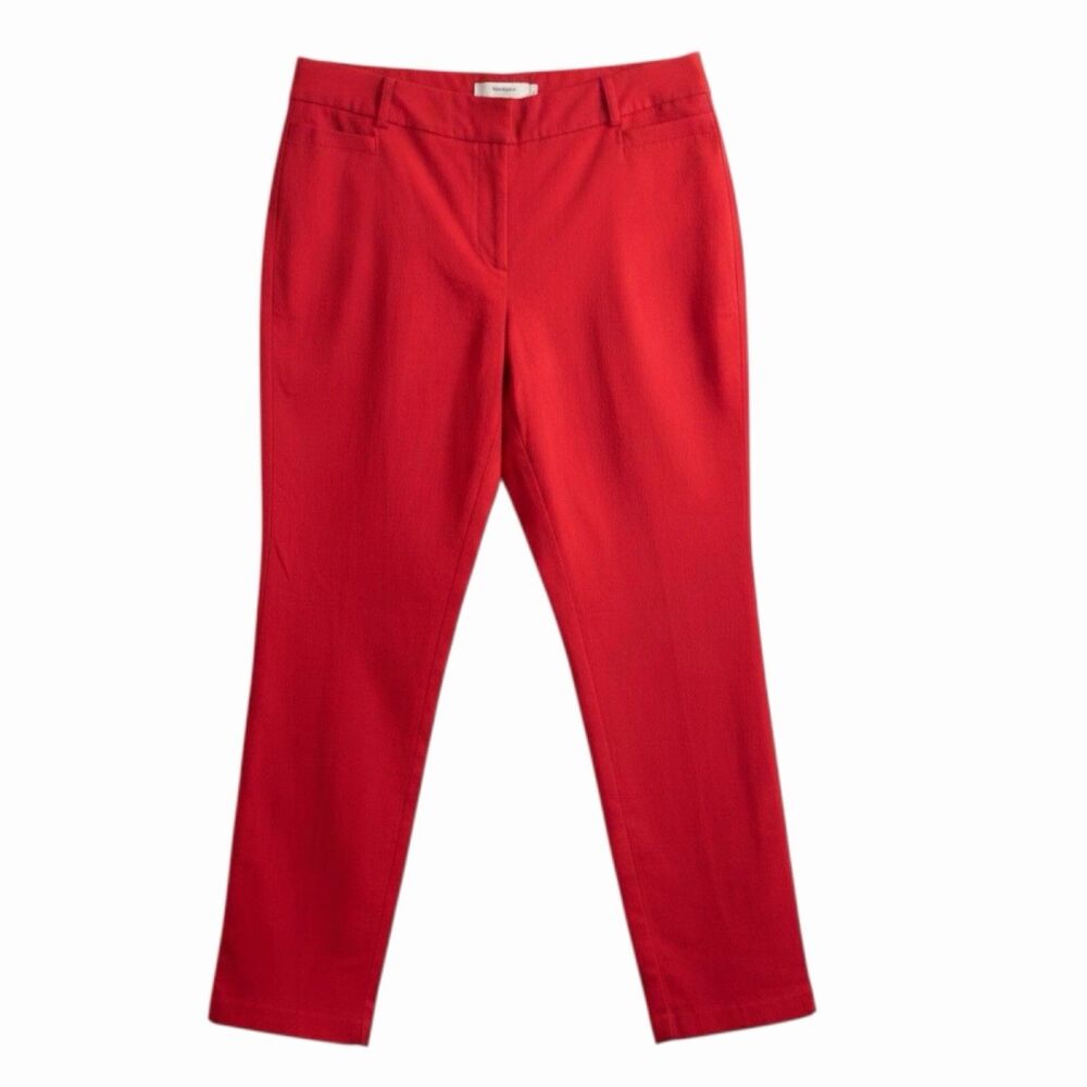 No Boundaries Cropped Skinny Stretch Ankle Pants Slacks Red 17